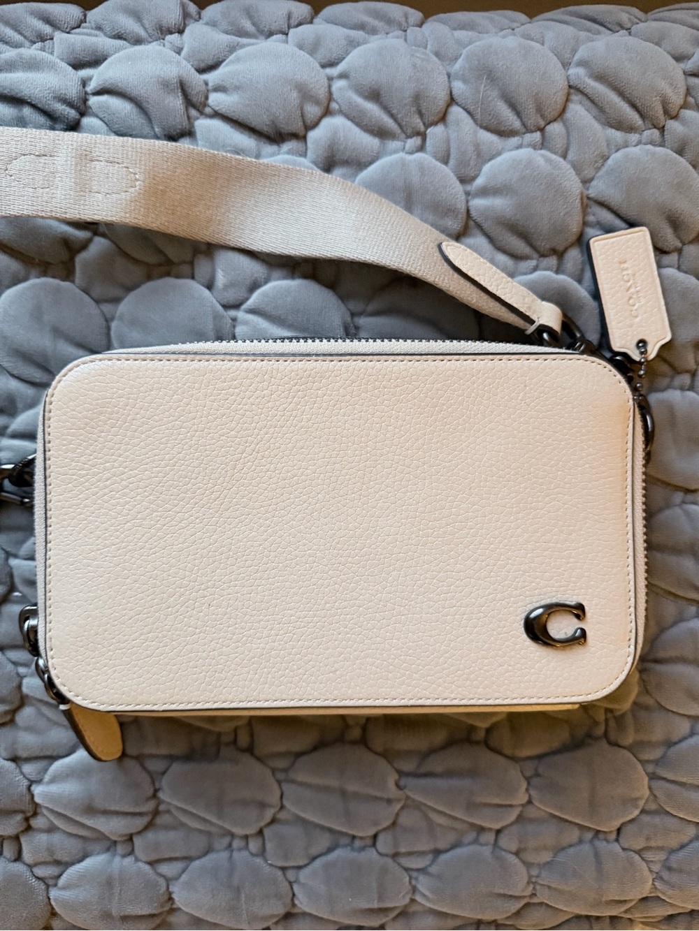 Coach Charter Slim Pebble Leather Crossbody - ivory